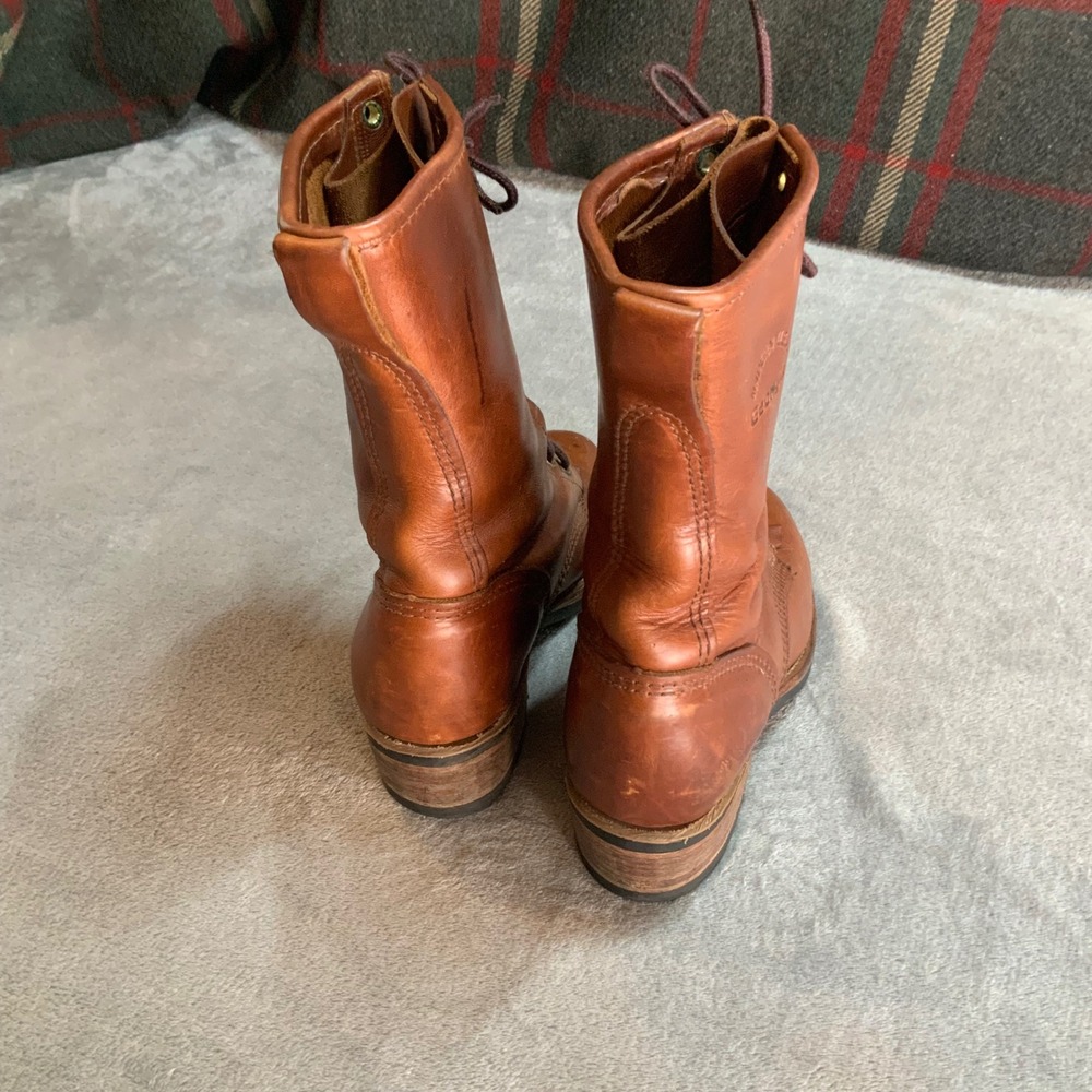 Georgia Boot Womens Packer Lace Up Leather Boots Tan Made in USA G3140 Size 6.5 - Picture 2 of 8
